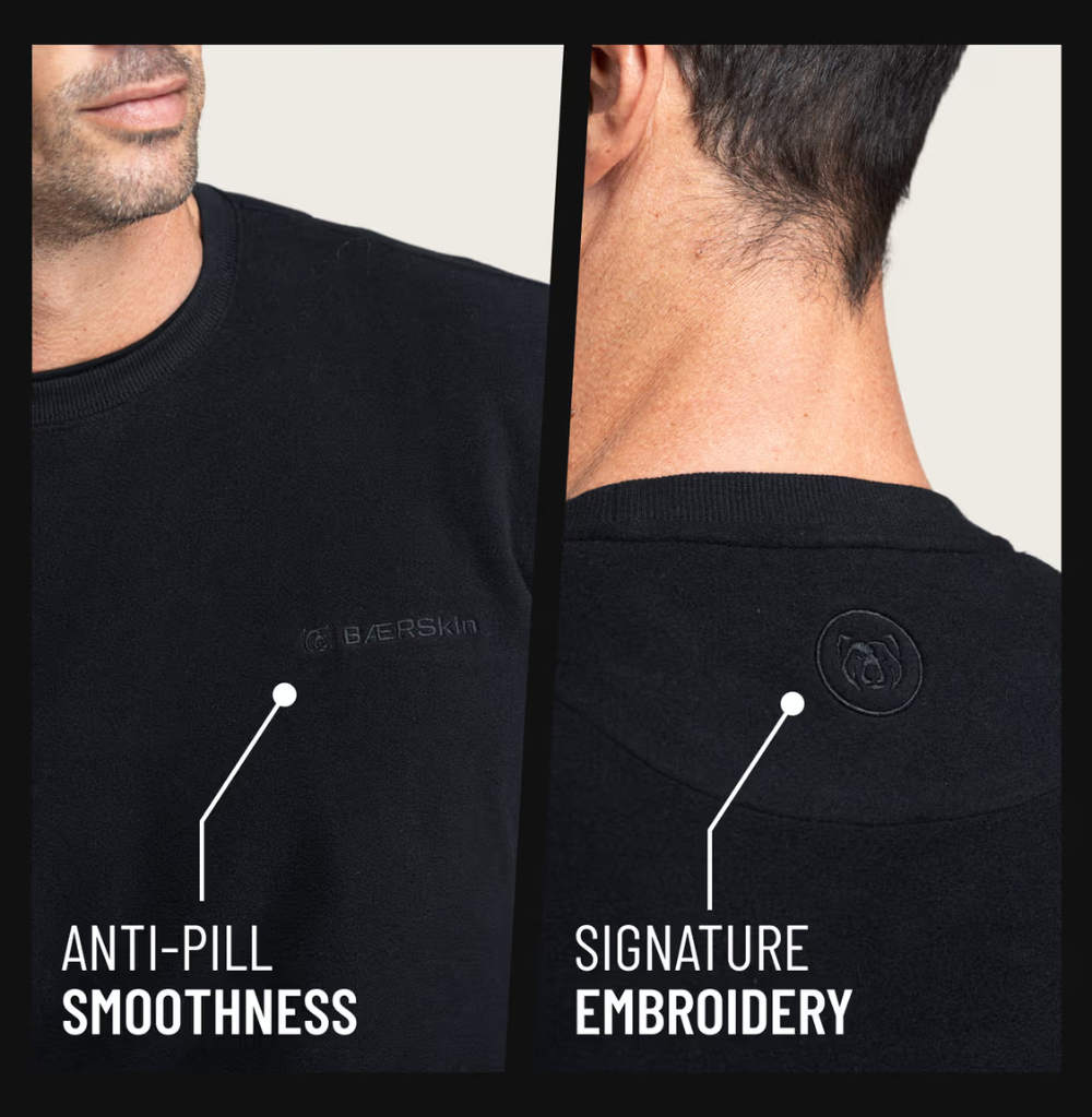 BÆRSkin Fleece Crew Neck Lite Men Black