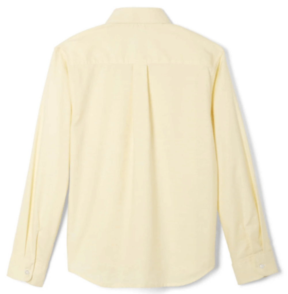 French Toast Men Long Sleeve Oxford Shirt Light Yellow
