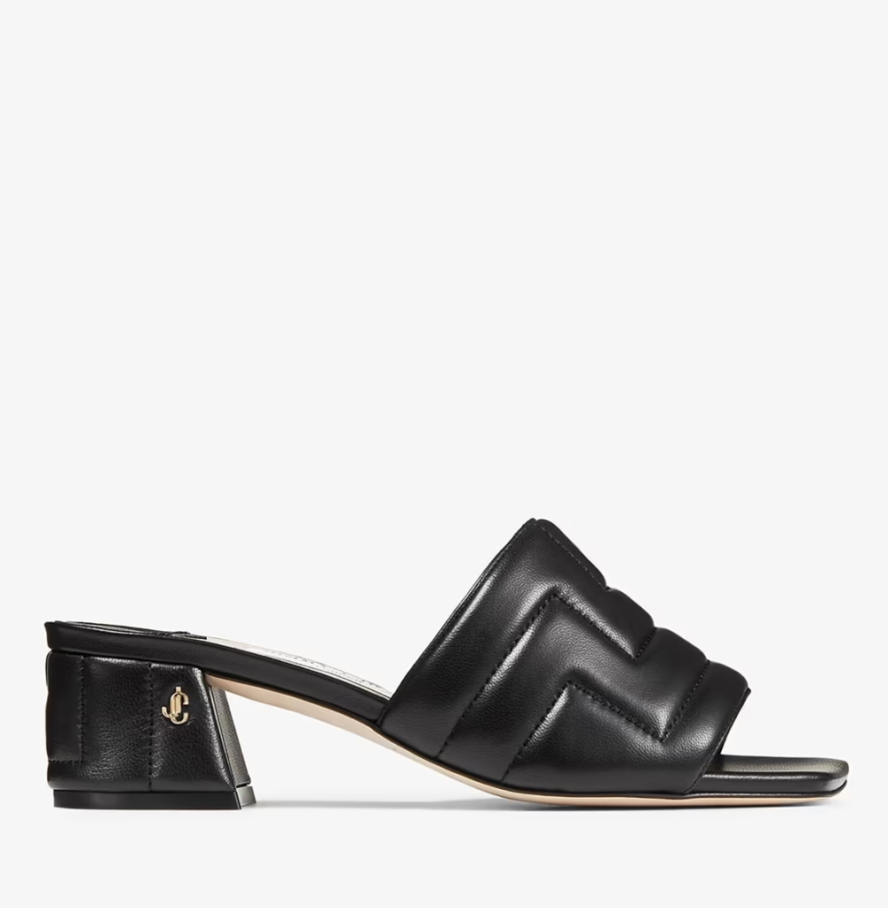 Jimmy Choo Themis 45 Black/Light Gold Heel
