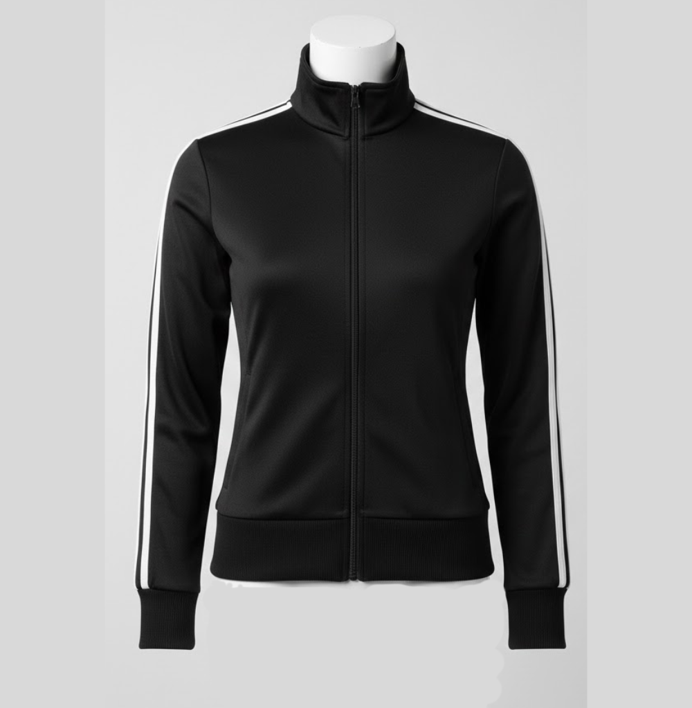 Balera Stripe Sleeve Track Jacket, Black