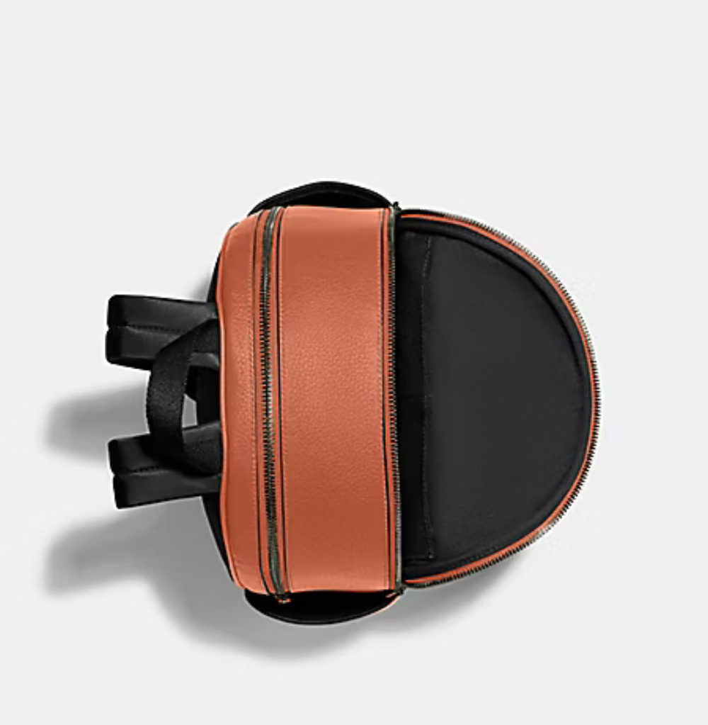 Coach Charter Backpack 24 In Signature Leather Terracotta