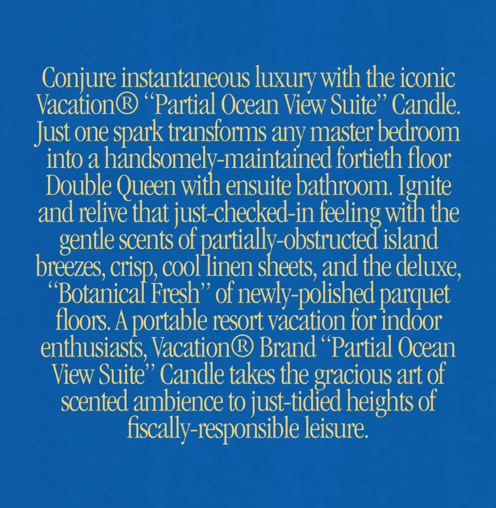 Vacation® Partial Ocean View Suite Luxury Scented Candle
