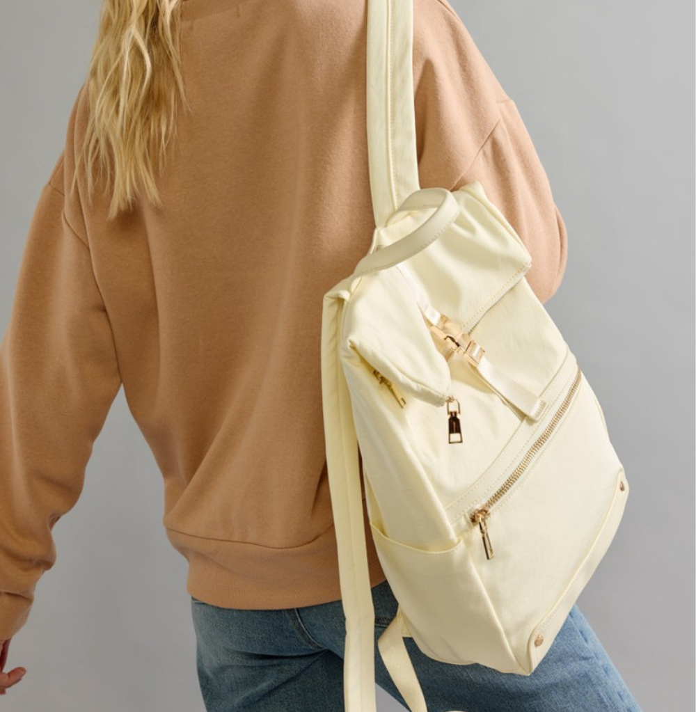 Francesca's Wendi Nylon Buckle Flap Backpack