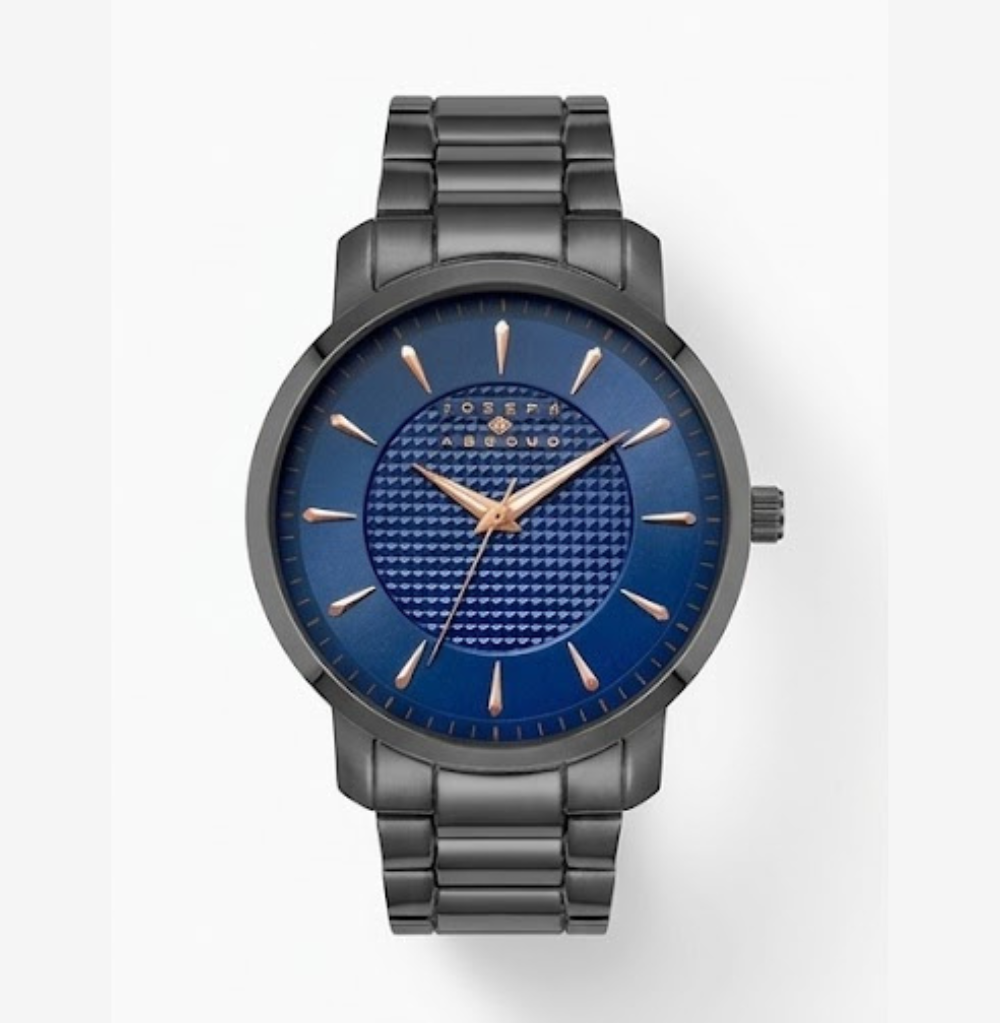 Joseph Abboud Navy & Gunmetal Bracelet Watch
