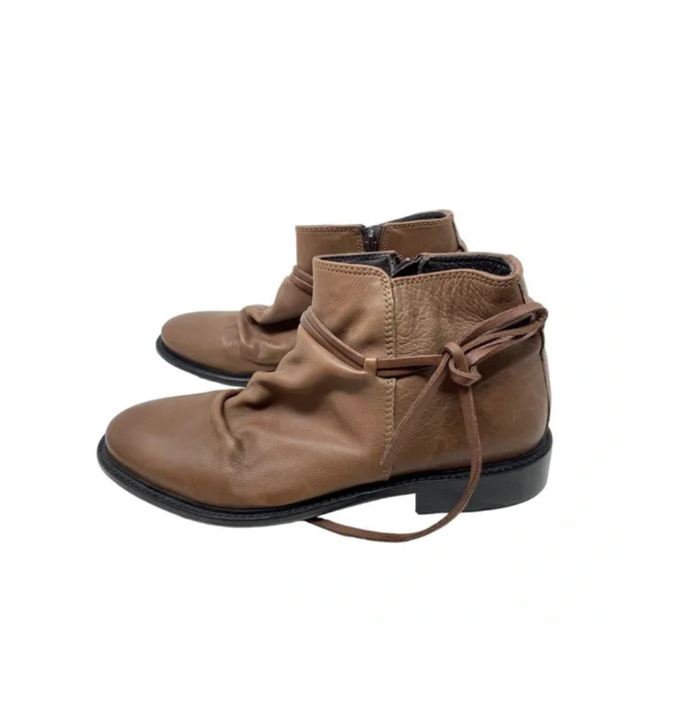 Thomas & Vine Gideon Brown Slouch Leather Ankle Boots