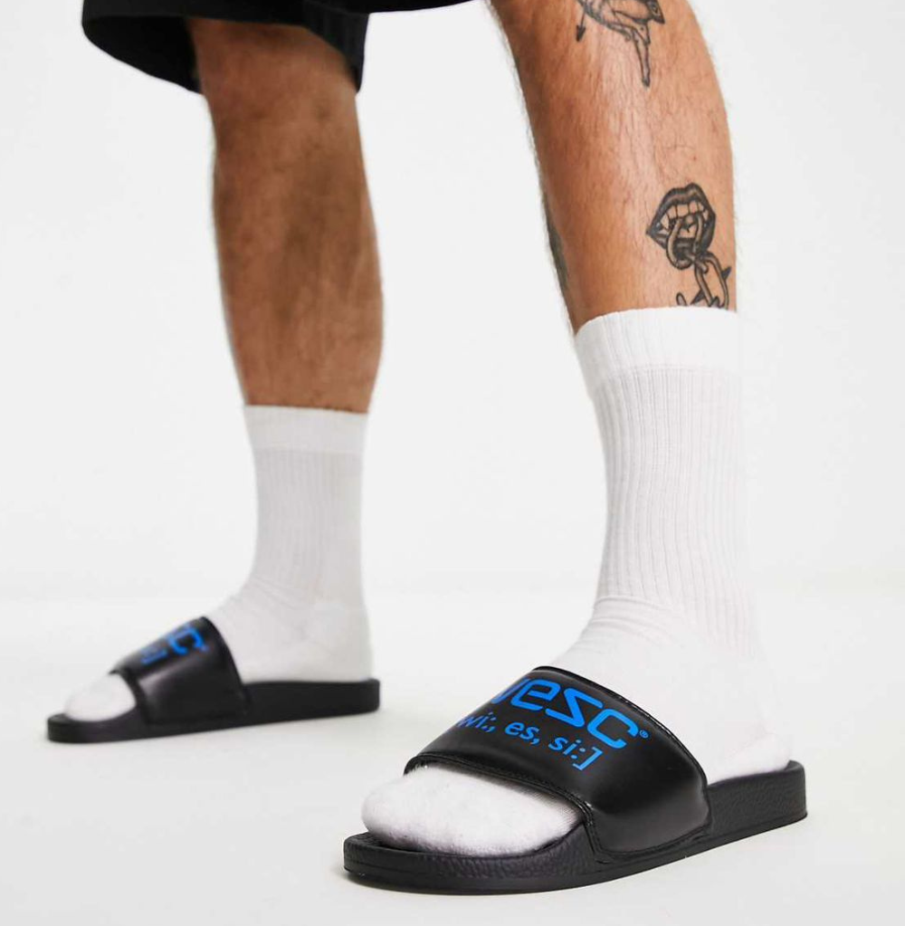 WESC Electric Blue Lemonade Slides Sandals