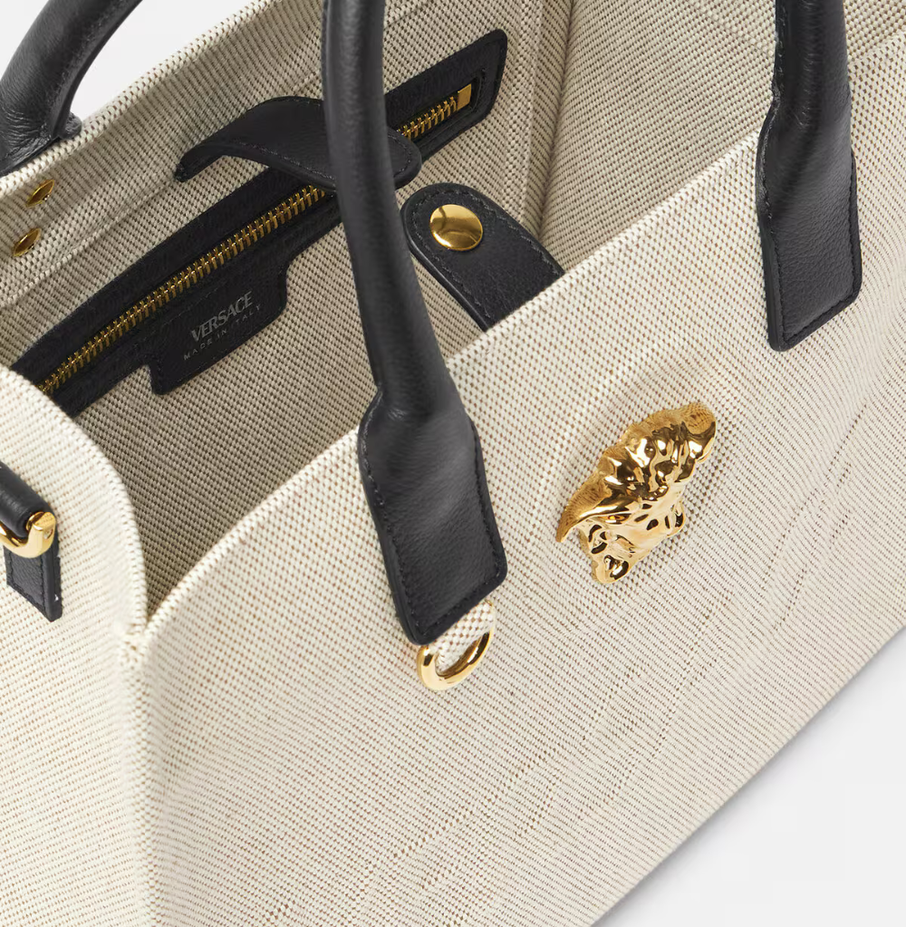 Versace La Medusa Small Canvas Tote Bag