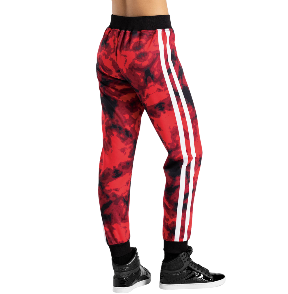Balera Graphic Print Track Pants, Red