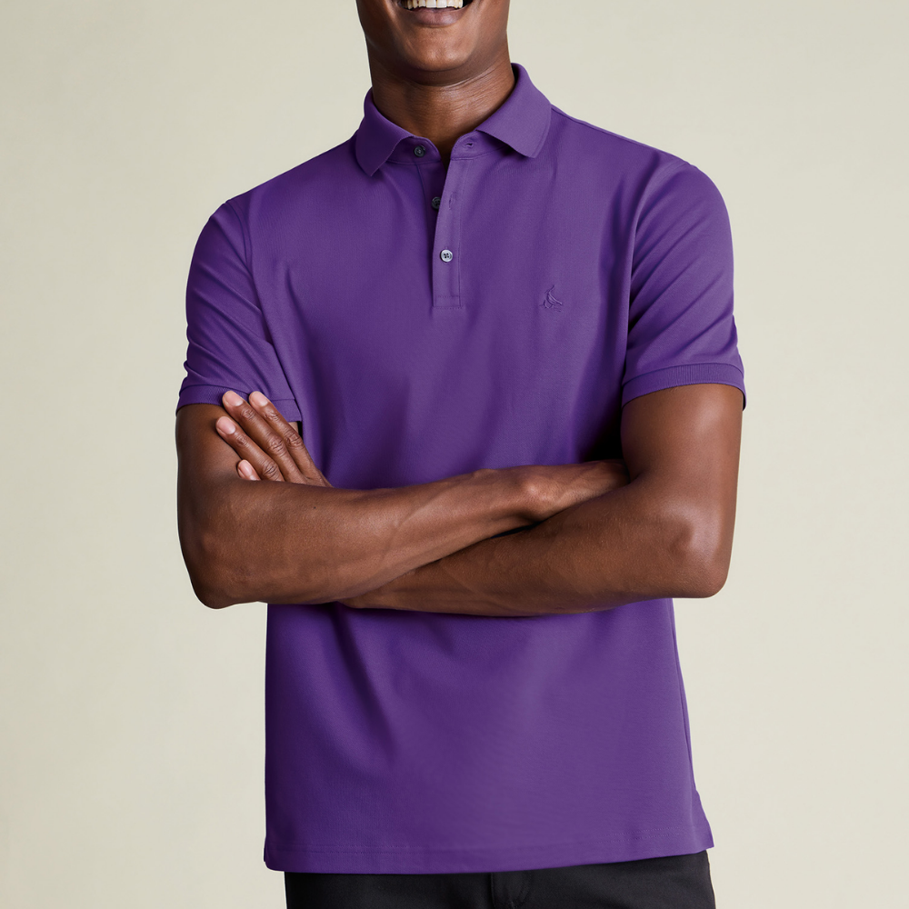 Charles Tyrwhitt Cotton Stretch Pique Polo - Purple