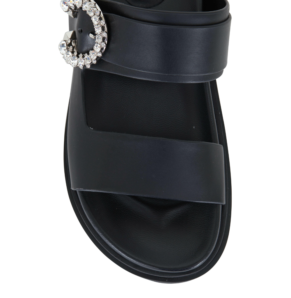 Jimmy Choo Cheri Lug Crystal Sandals Black