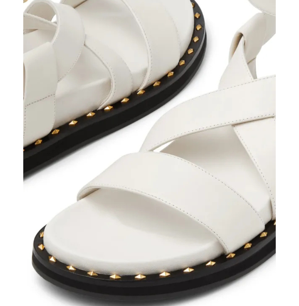Jimmy Choo Blaise White Leather Sandals