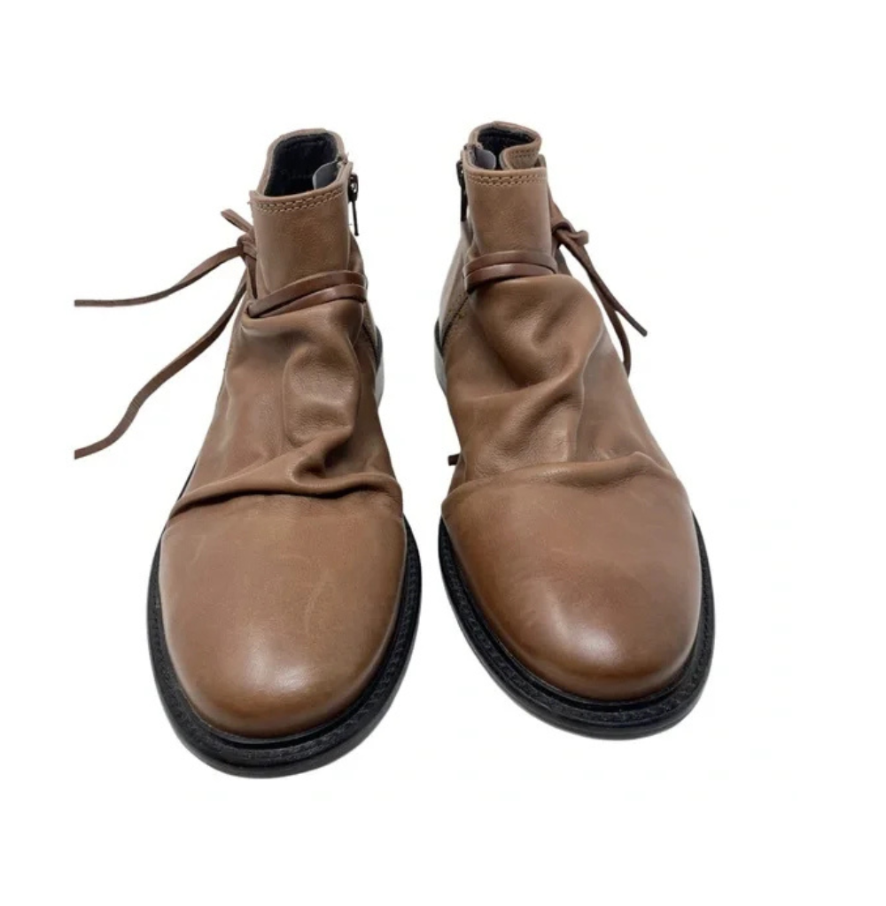 Thomas & Vine Gideon Brown Slouch Leather Ankle Boots