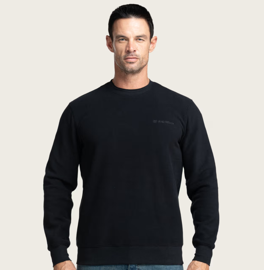 BÆRSkin Fleece Crew Neck Lite Men Black