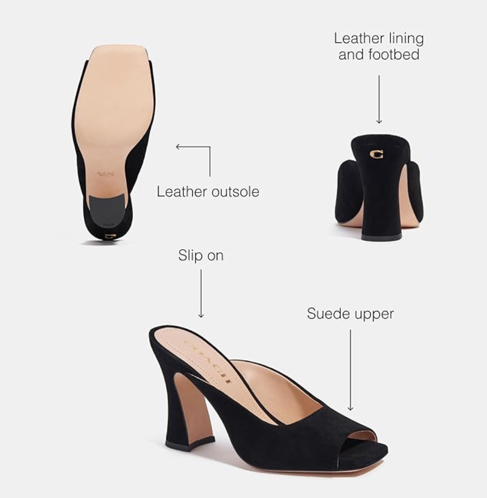 Coach Laurence Black Suede Heels