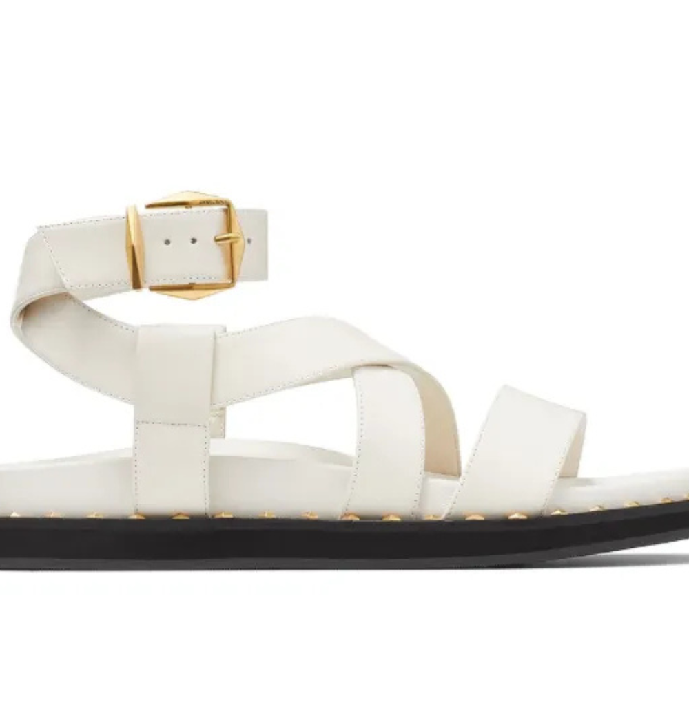 Jimmy Choo Blaise White Leather Sandals