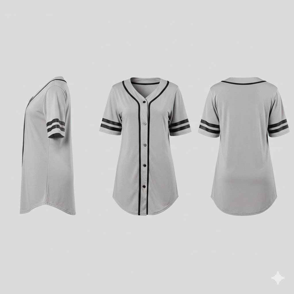Balera Oversize Baseball Jersey Soft Gray