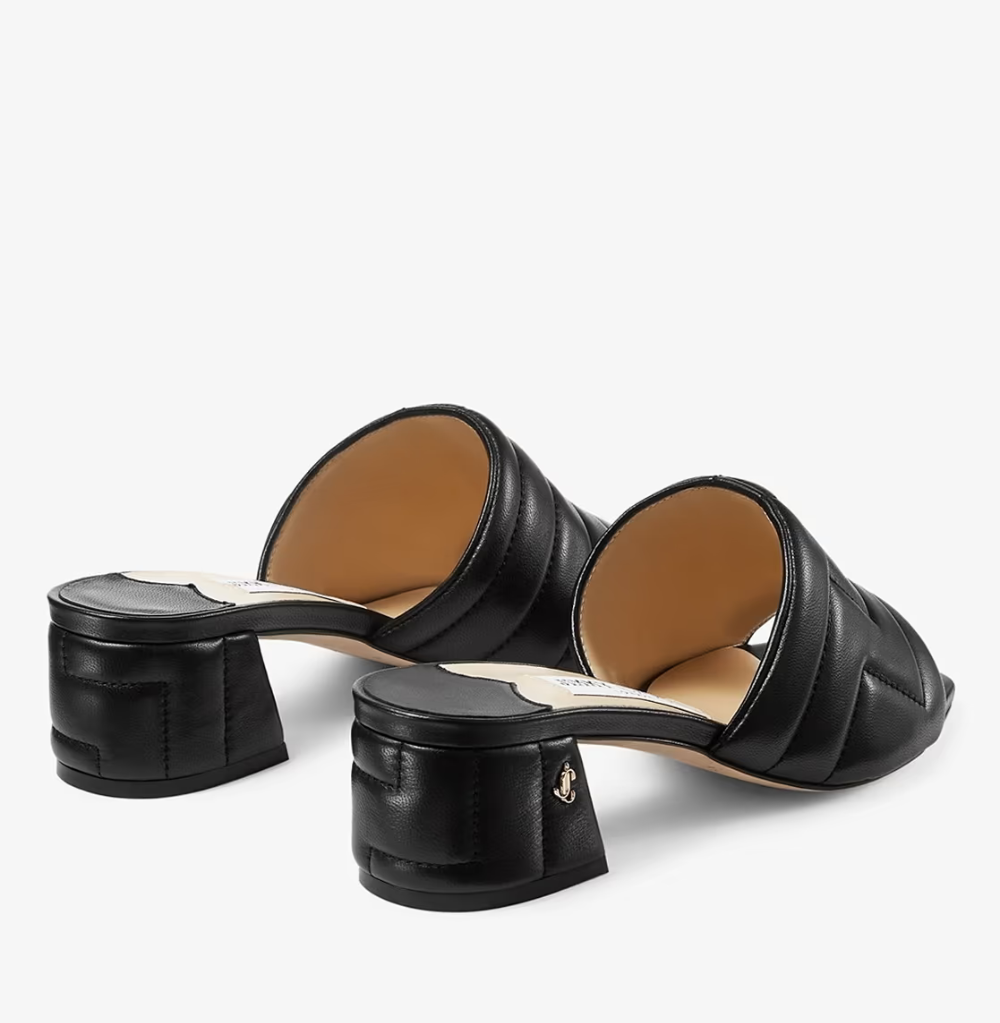 Jimmy Choo Themis 45 Black/Light Gold Heel