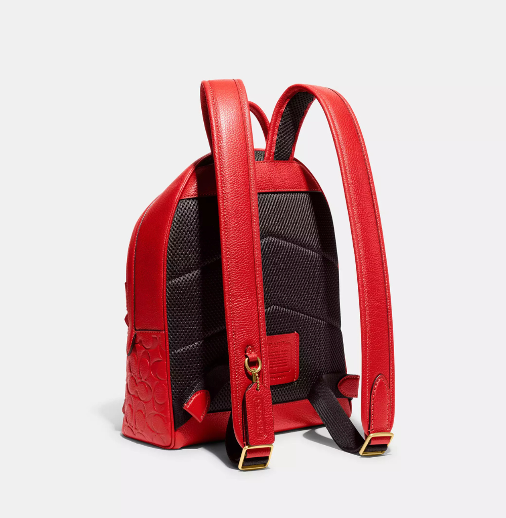 Coach Charter Backpack 24 In Signature Leather Red