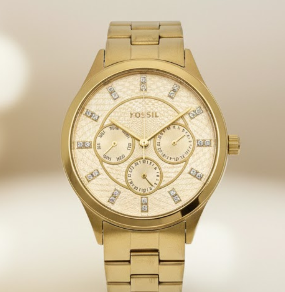 Fossil BQ1561 Women's Stainless Steel Analog Rose Gold Dial Genuine Watch GE207