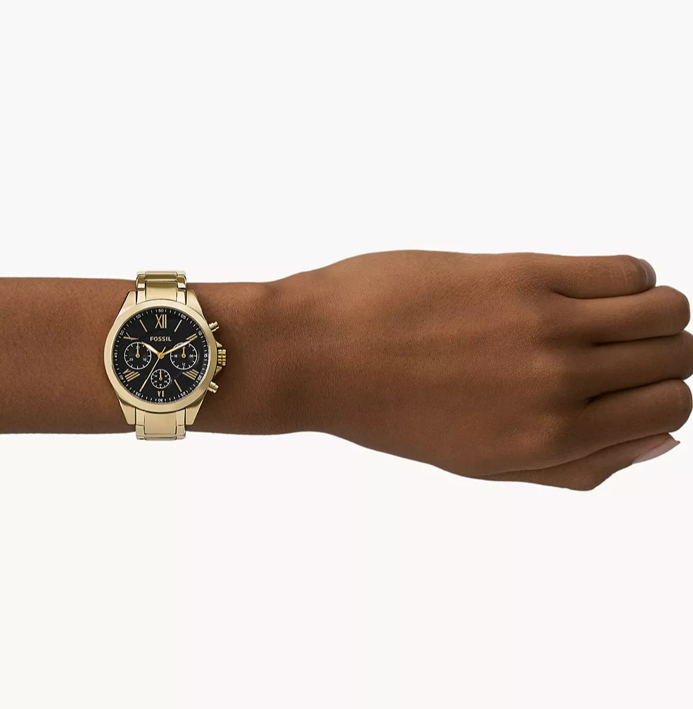 Fossil His and Her Chronograph Gold-Tone Stainless Steel Watch Gift Set