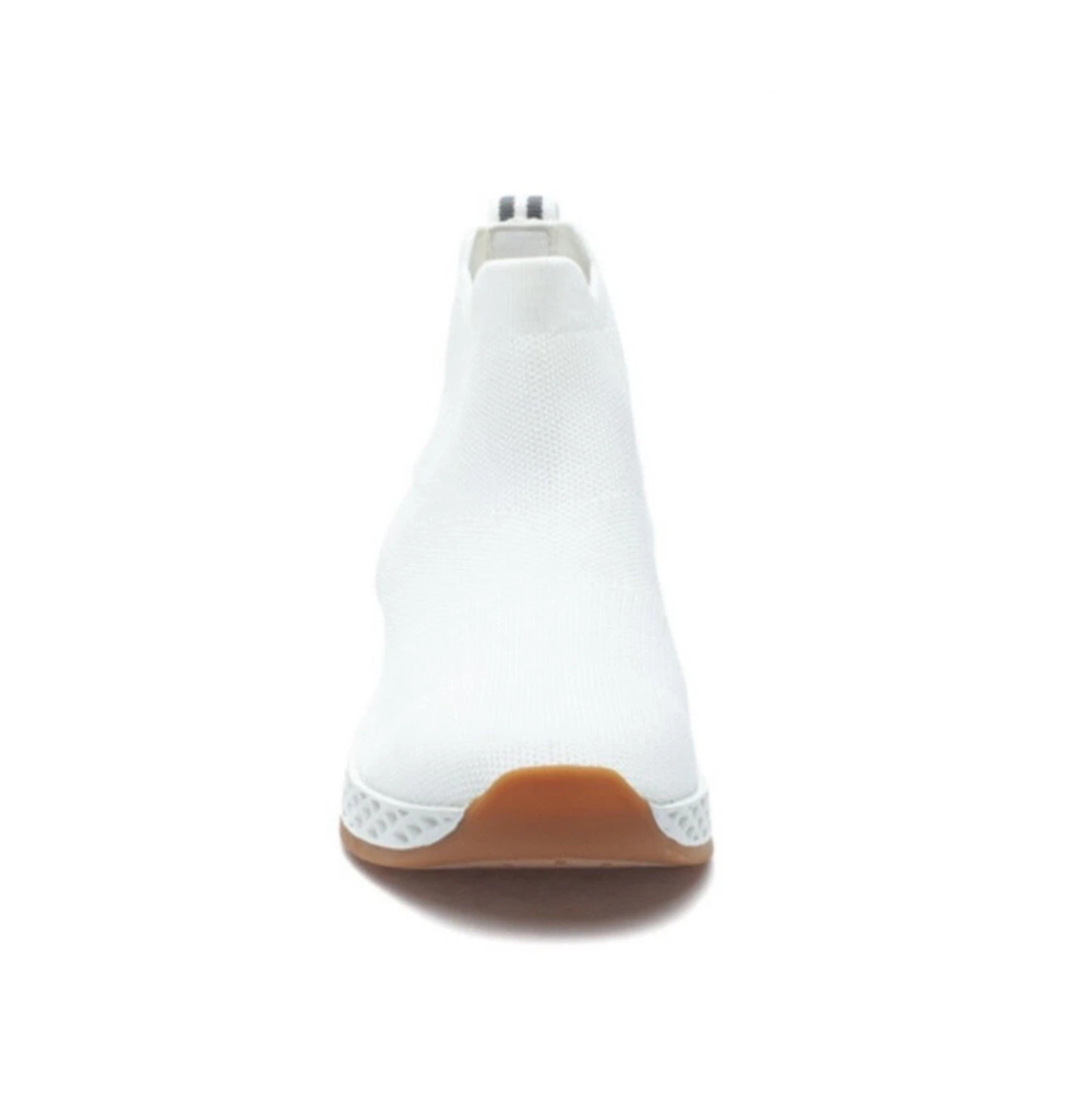 J/Slides Teddy White Knit Slip on Sneaker