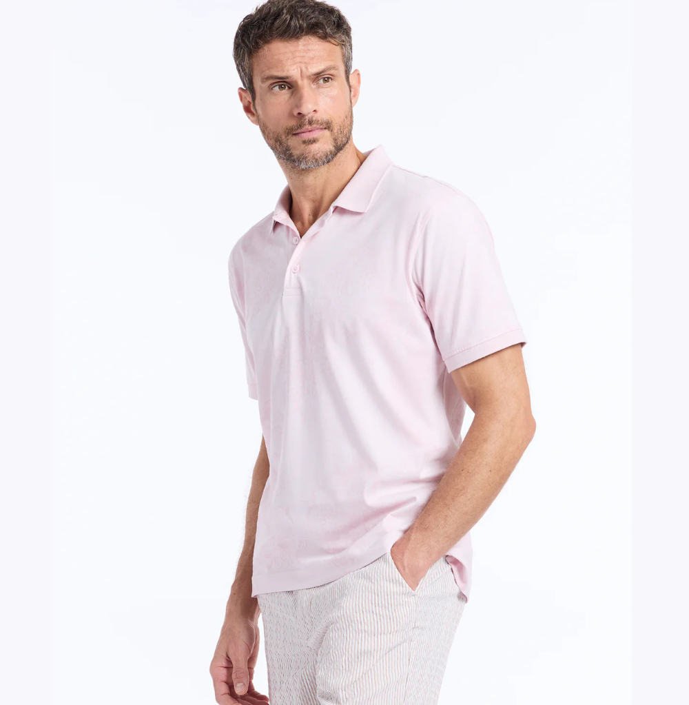 Robert Graham Linford Short Sleeve Polo LT. Pink