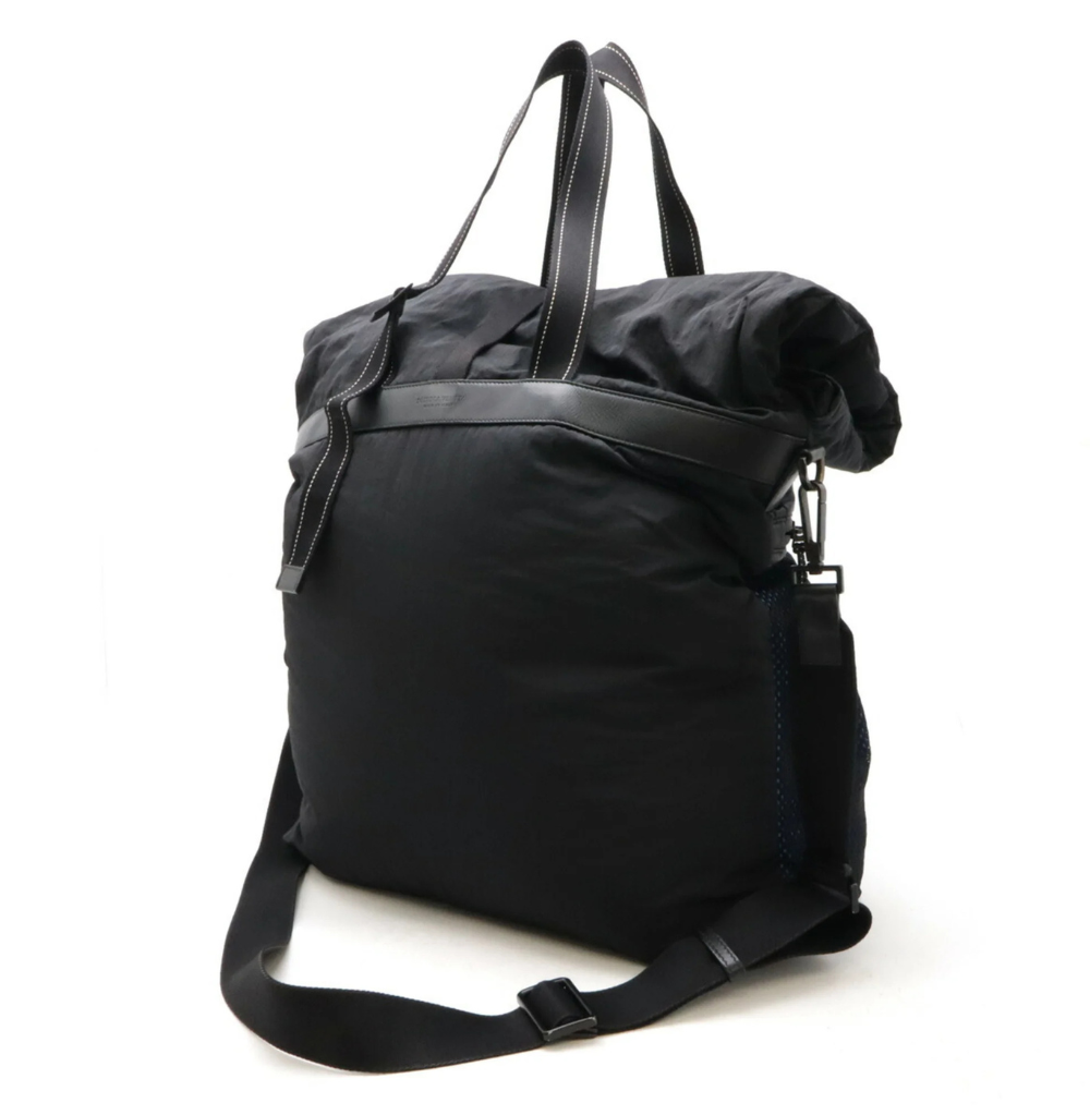 BOTTEGA VENETA Tote bag Shoulder Nylon Leather Black Blue