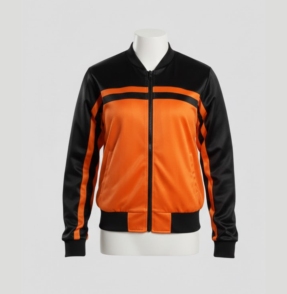 Balera Sporty Stripe Bomber Jacket Ember