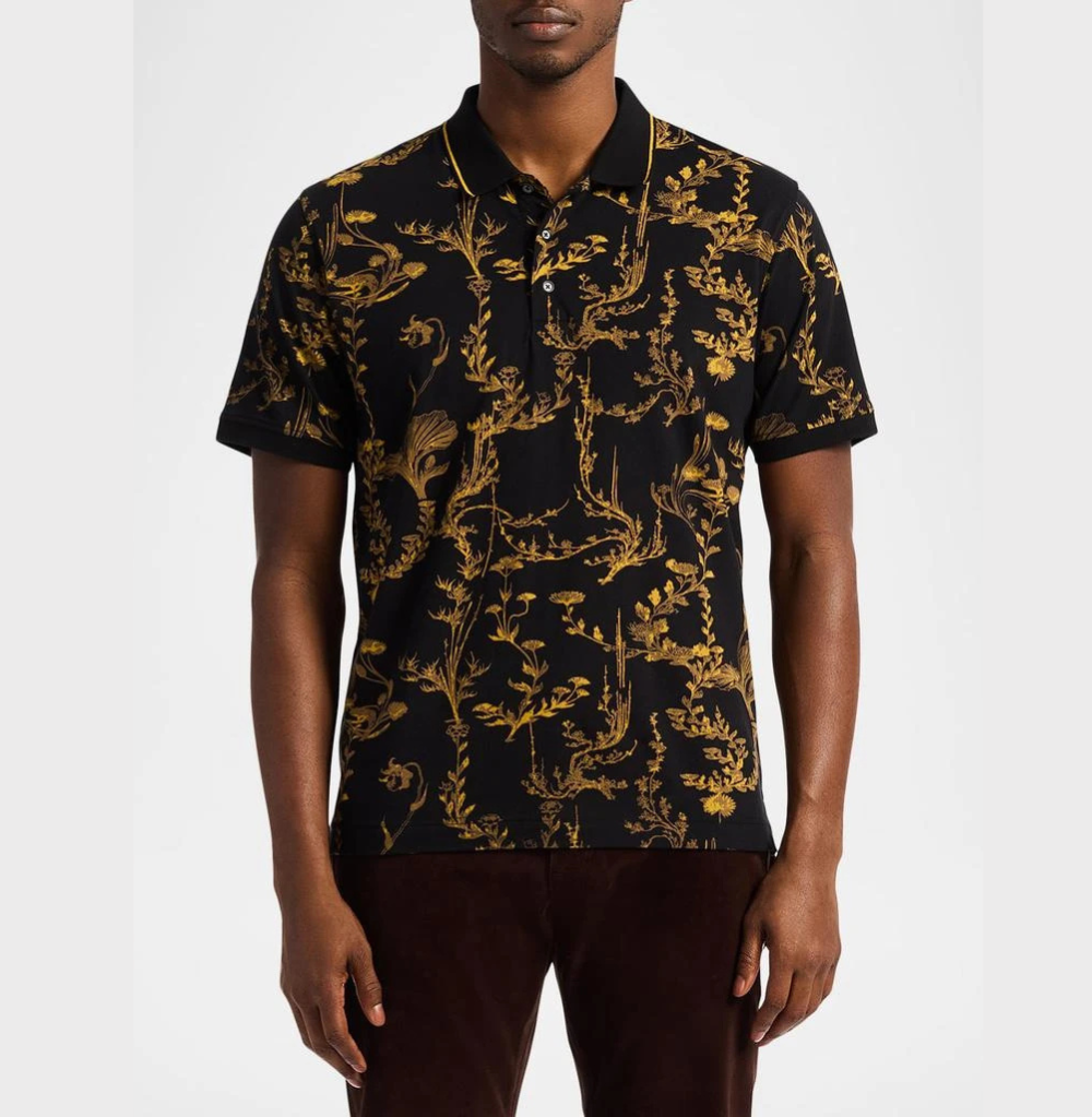 Robert Graham Vakos Floral Cotton Polo Shirt