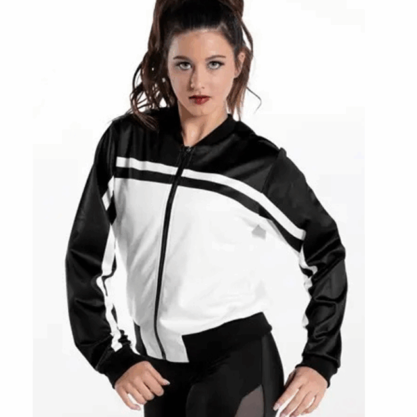 Balera Sporty Stripe Bomber Jacket White