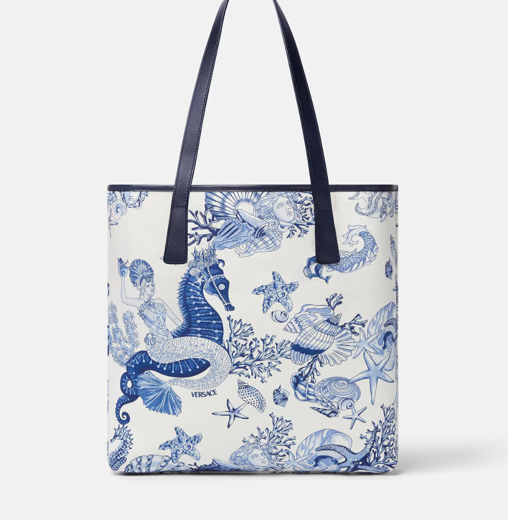 VERSACE CORAL THEATRE LA MEDUSA CANVAS TOTE BAG