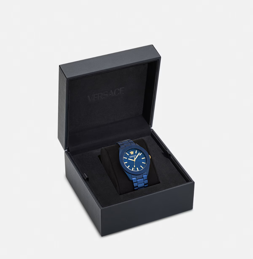 VERSACE V-DOME WATCH BLUE