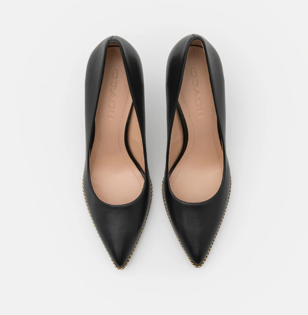 Coach Waverly Beadchain Pump Studded Pointed Heels