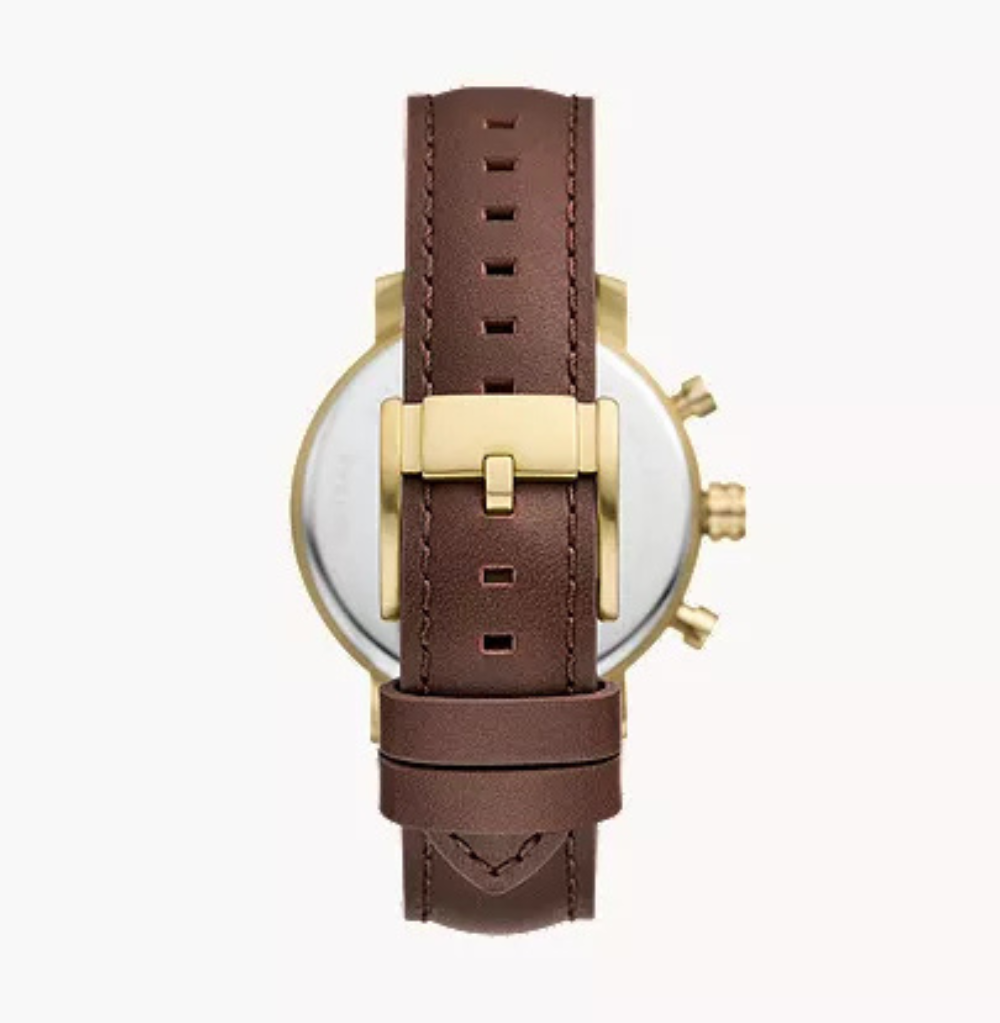 Fossil Rhett Multifunction Brown LiteHide™ Leather Watch