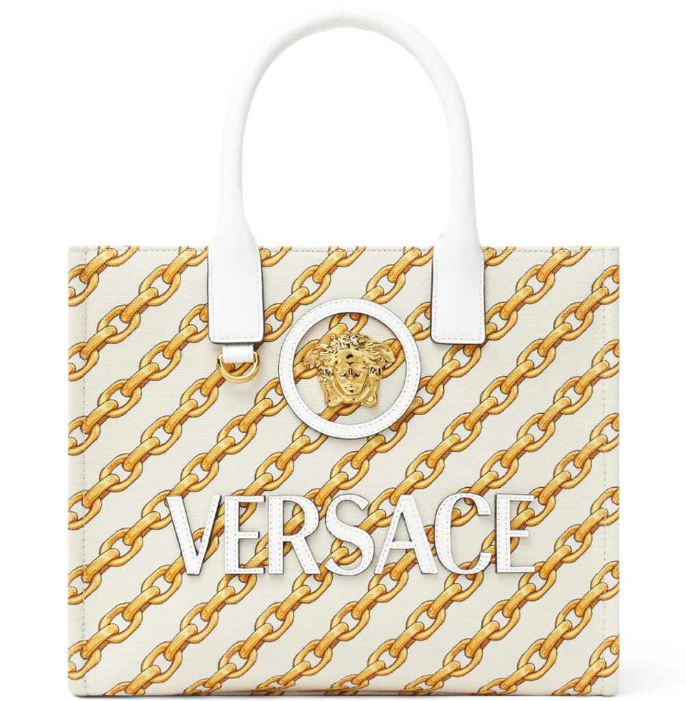 Versace La Medusa Large Tote Bag, Neutrals