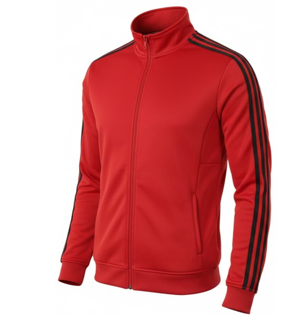 Balera Stripe Sleeve Track Jacket, Red