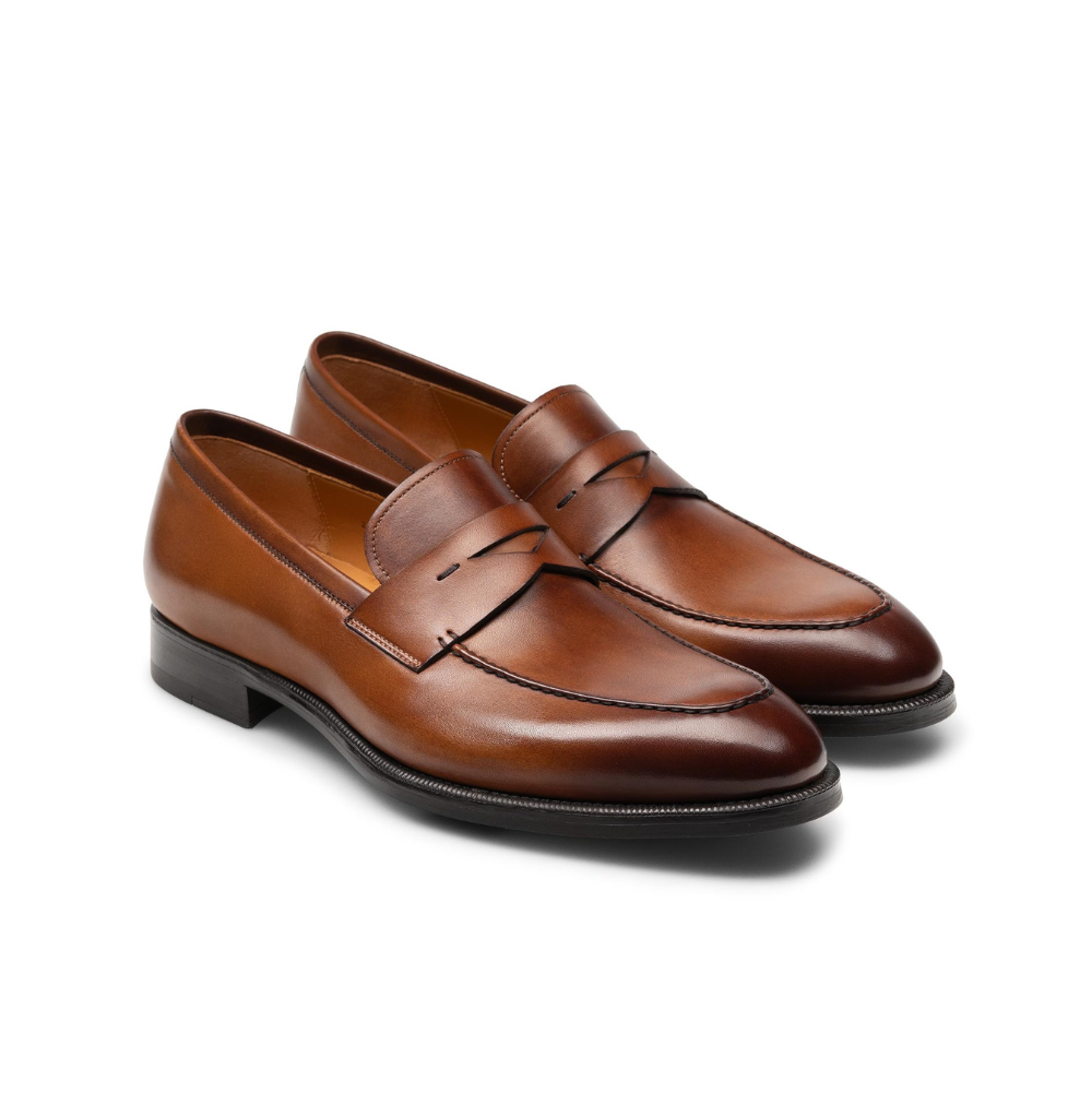 Magnanni Garner Men's Tabaco Leather Penny Loafers
