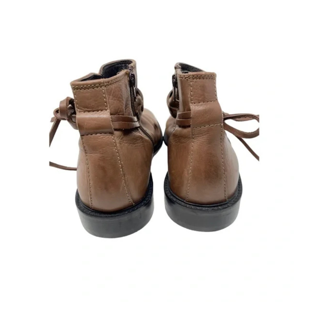 Thomas & Vine Gideon Brown Slouch Leather Ankle Boots