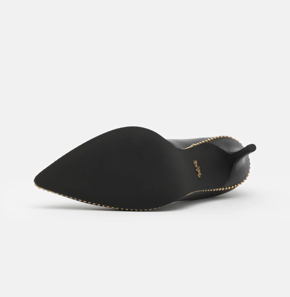 Coach Waverly Beadchain Pump Studded Pointed Heels