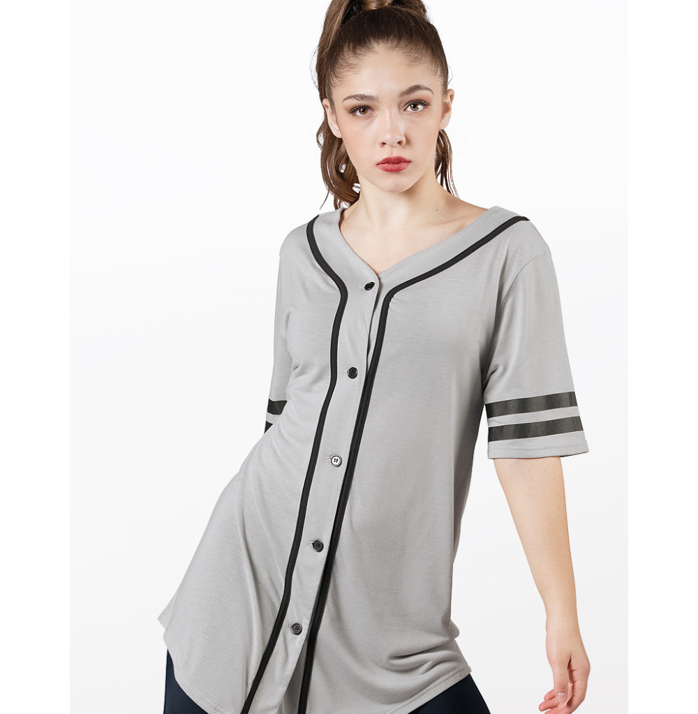 Balera Oversize Baseball Jersey Soft Gray