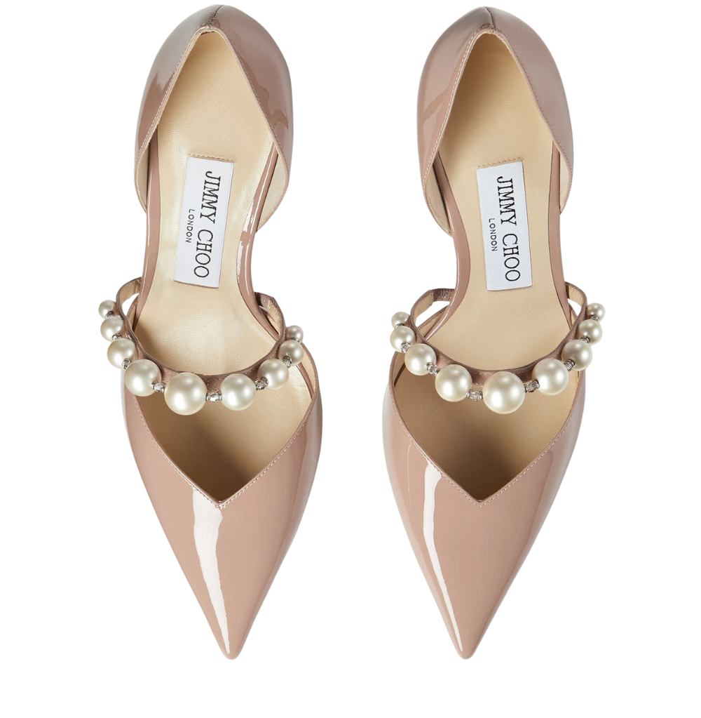 Jimmy Choo Aurelie 85 Ballet Pink/White