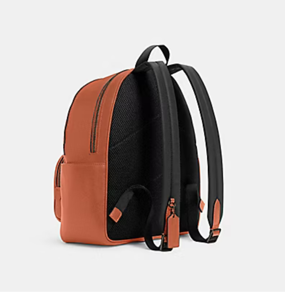 Coach Charter Backpack 24 In Signature Leather Terracotta