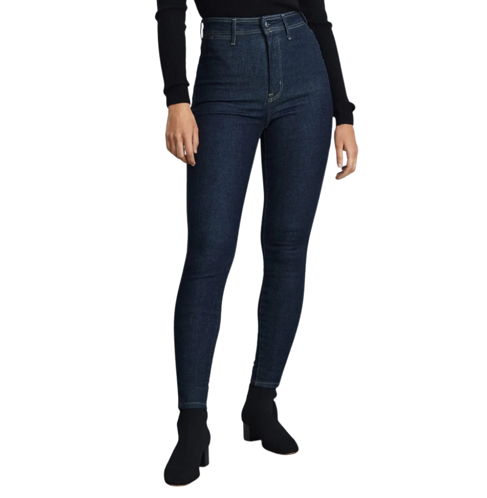 EVERLANE THE WAY-HIGH® CLEAN FRONT SKINNY JEAN, DARK INDIGO