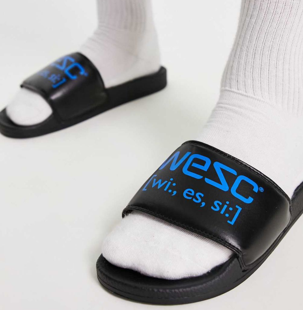 WESC Electric Blue Lemonade Slides Sandals