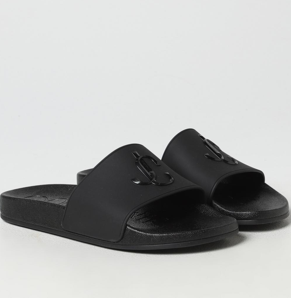 Jimmy Choo Port/M Black JC Logo Rubber