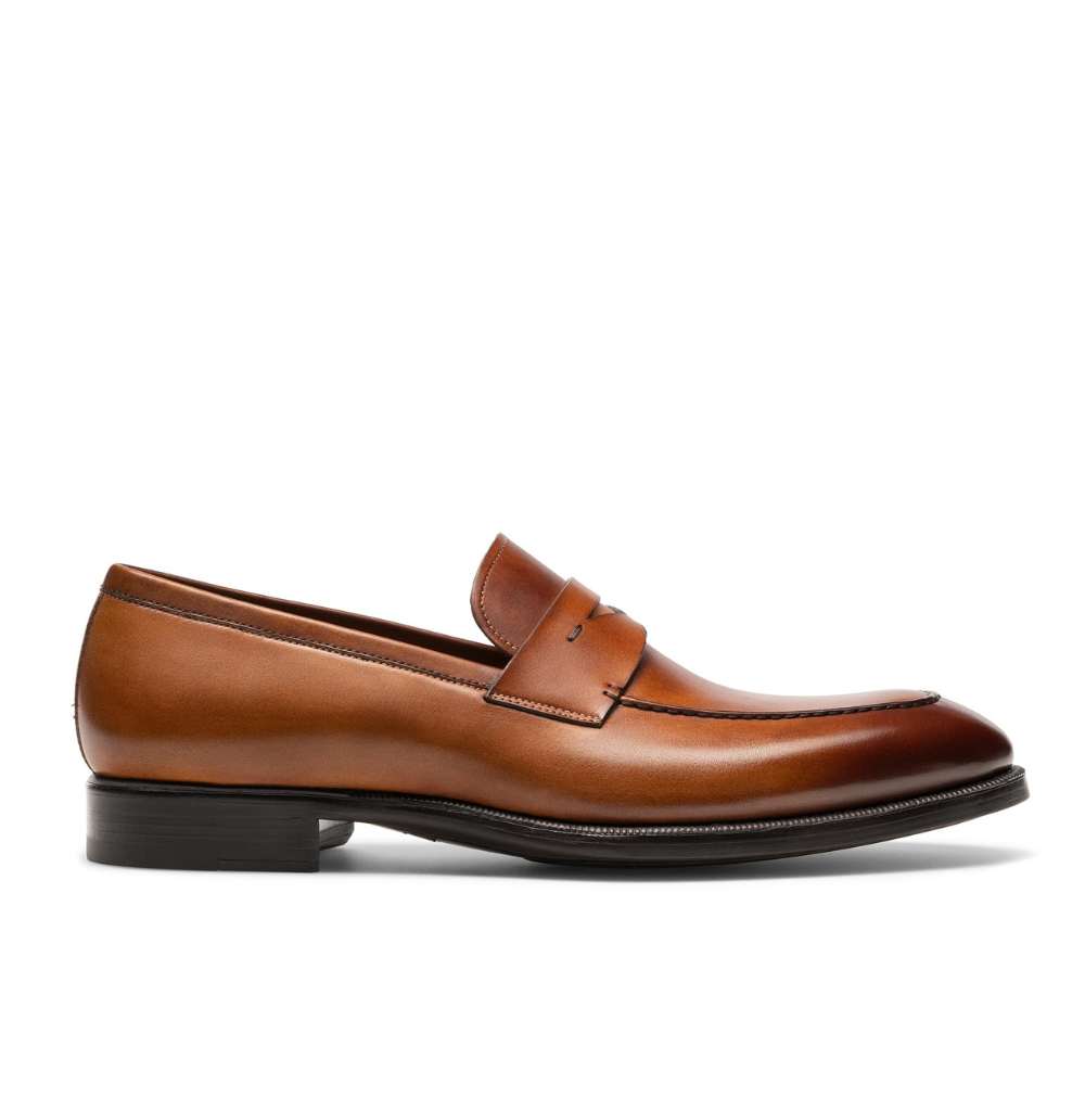 Magnanni Garner Men's Tabaco Leather Penny Loafers