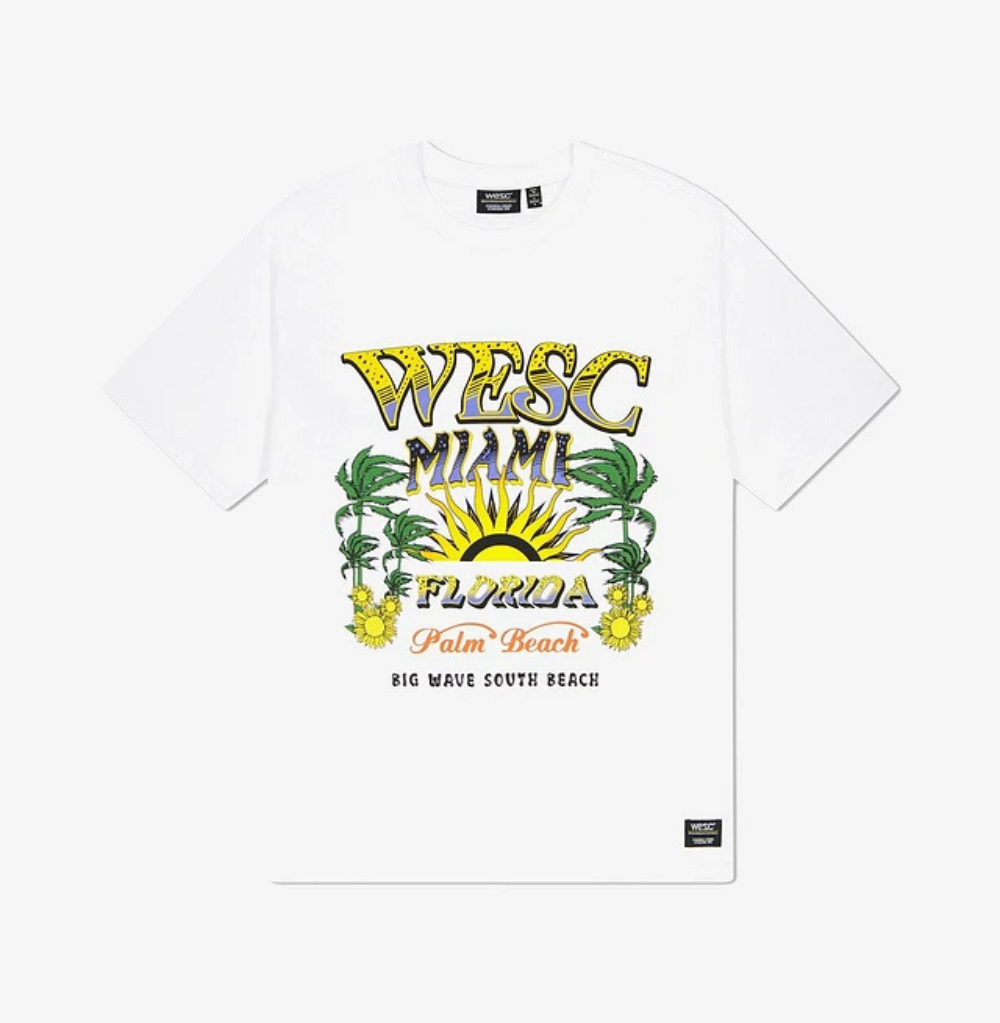 Wesc Mason SS Tee Wesc Miami Unisex Oversize Fit S/S Crewneck Tee White