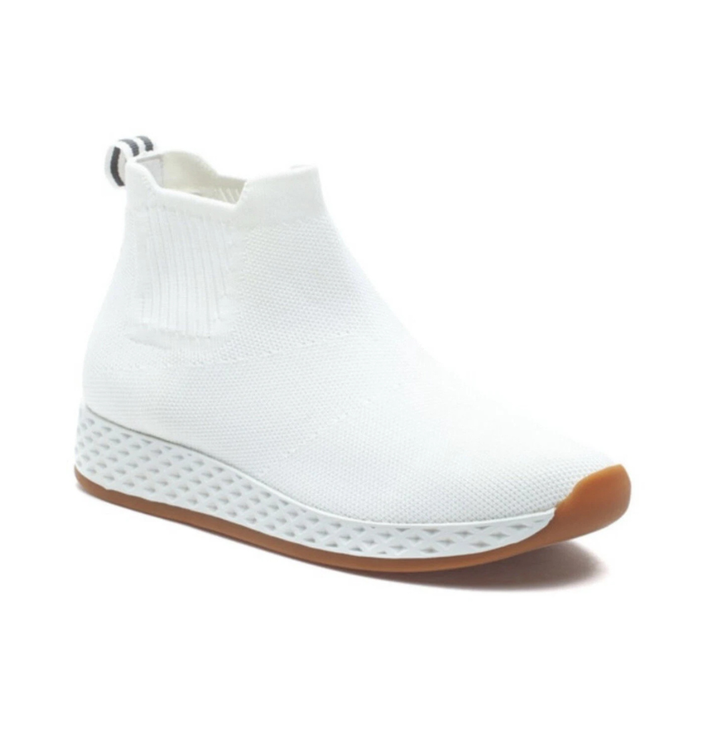 J/Slides Teddy White Knit Slip on Sneaker