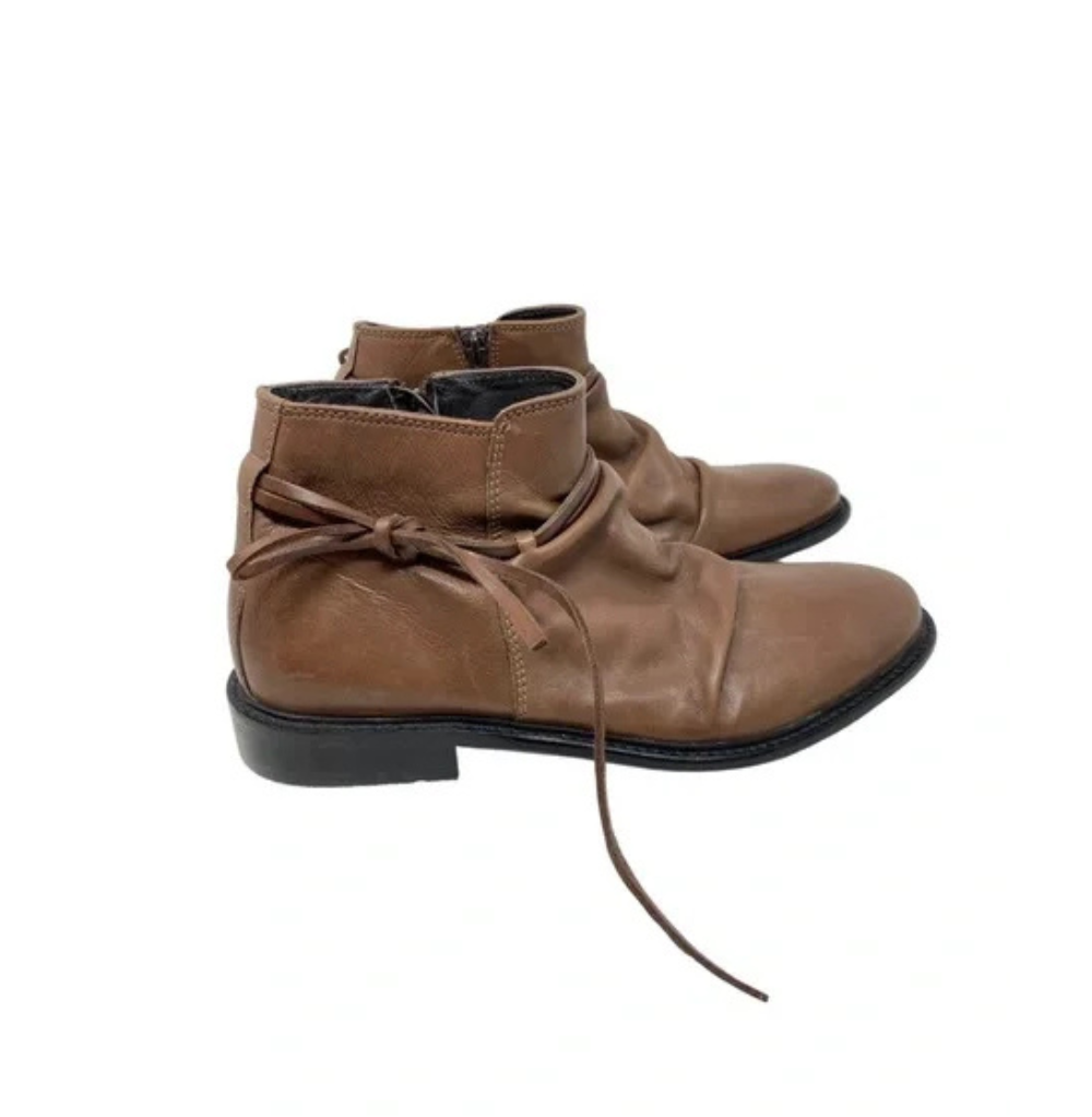 Thomas & Vine Gideon Brown Slouch Leather Ankle Boots